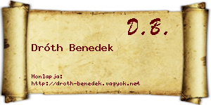Dróth Benedek névjegykártya