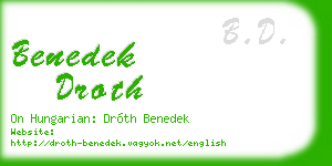 benedek droth business card